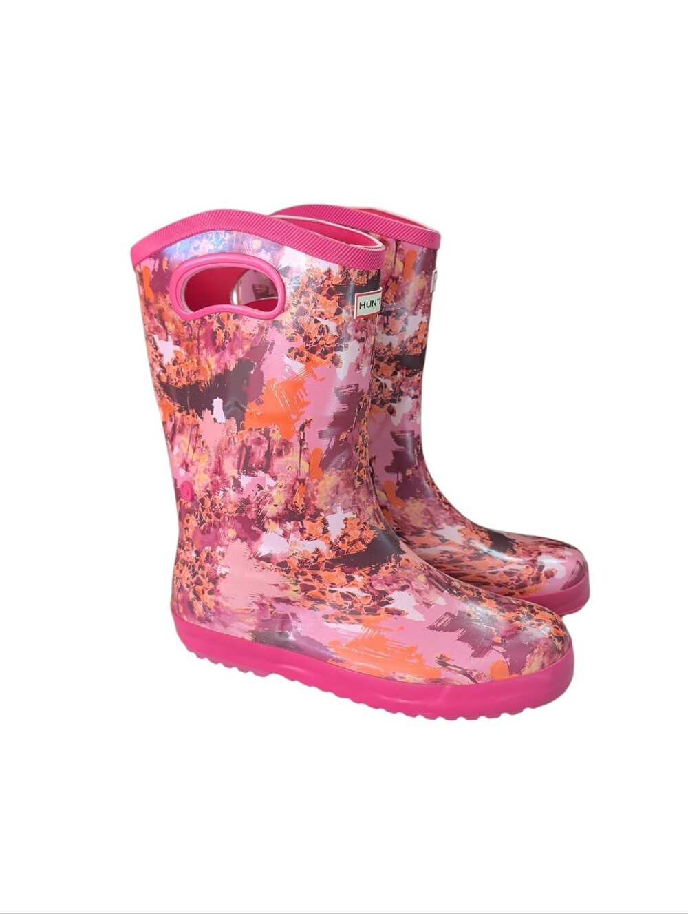 Hunter for Target Kids Abstract Print Tall Rain Boots (Big Girl) 5 Pink Rainboot